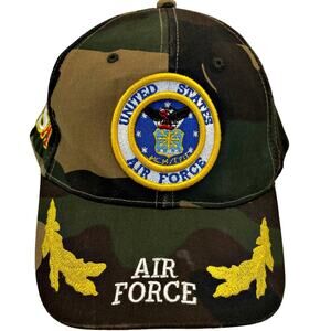USAF United States Air Force Camo Hat Cap Scrambled Eggs Adjust Patch Embroidery